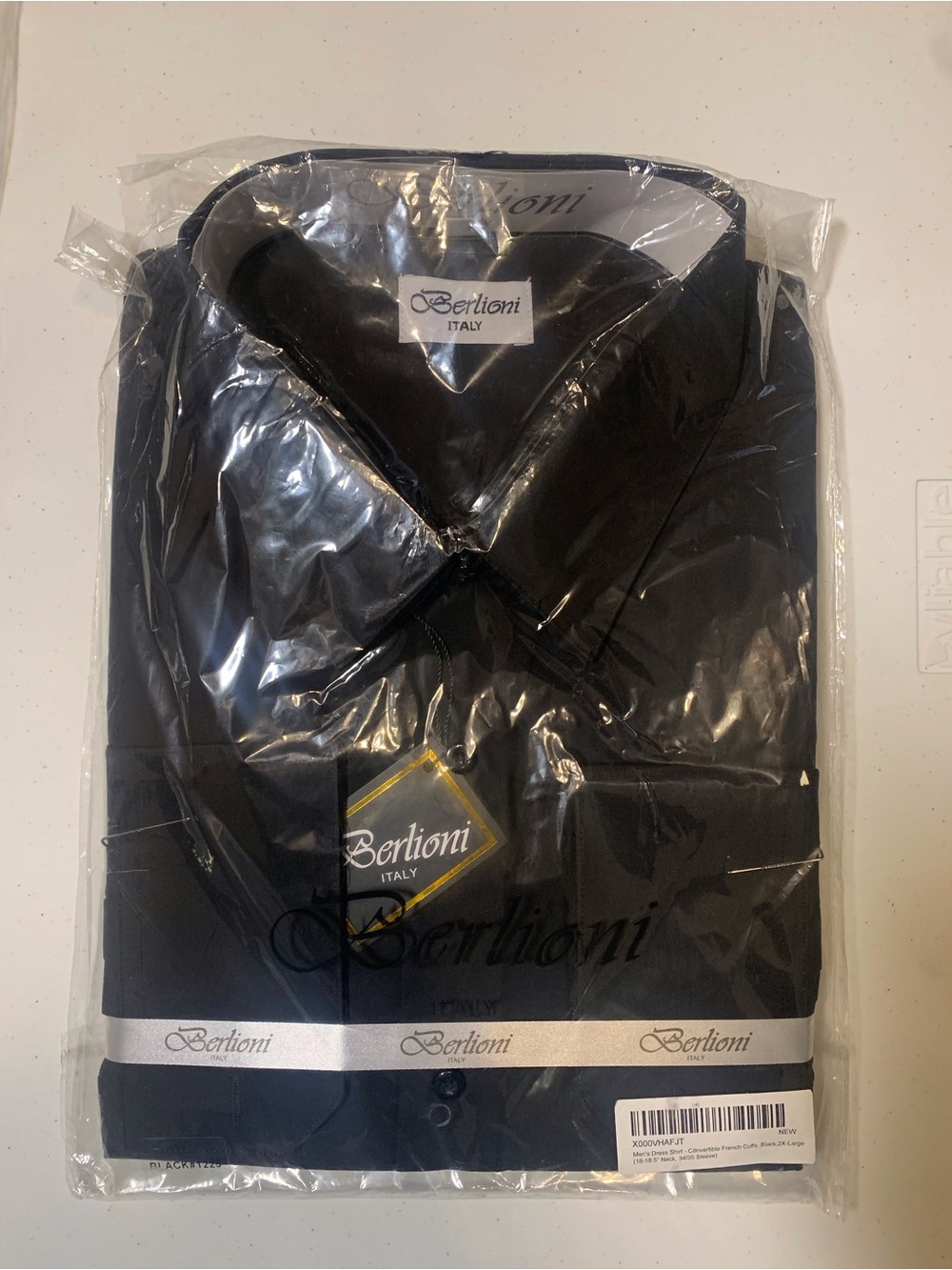 Berlioni Men's Black Dress Shirt - Italian Tailored Fit